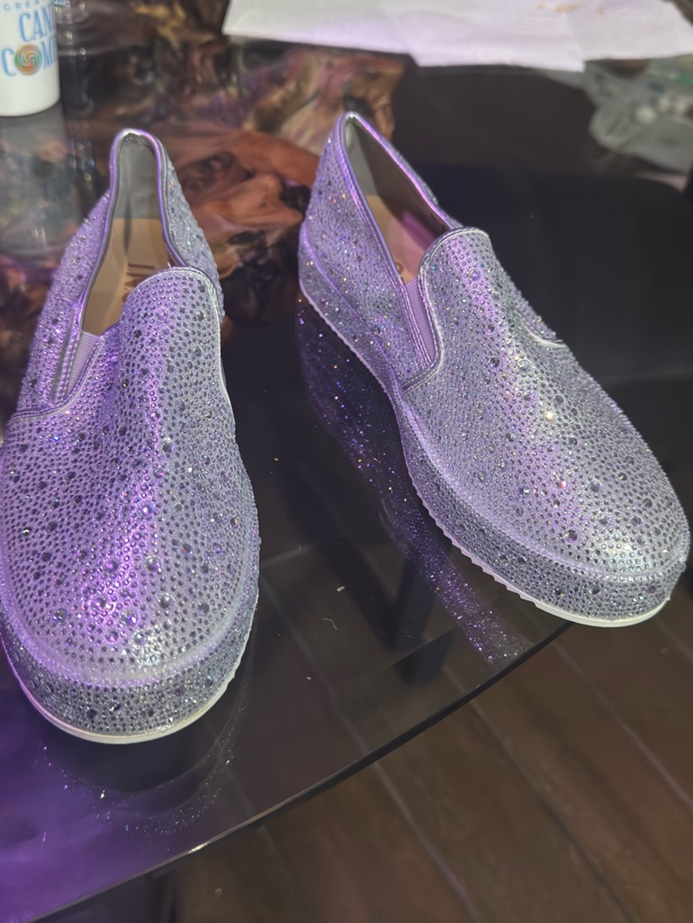 INC International Concepts Lilac Crystal Slip-On Loafers